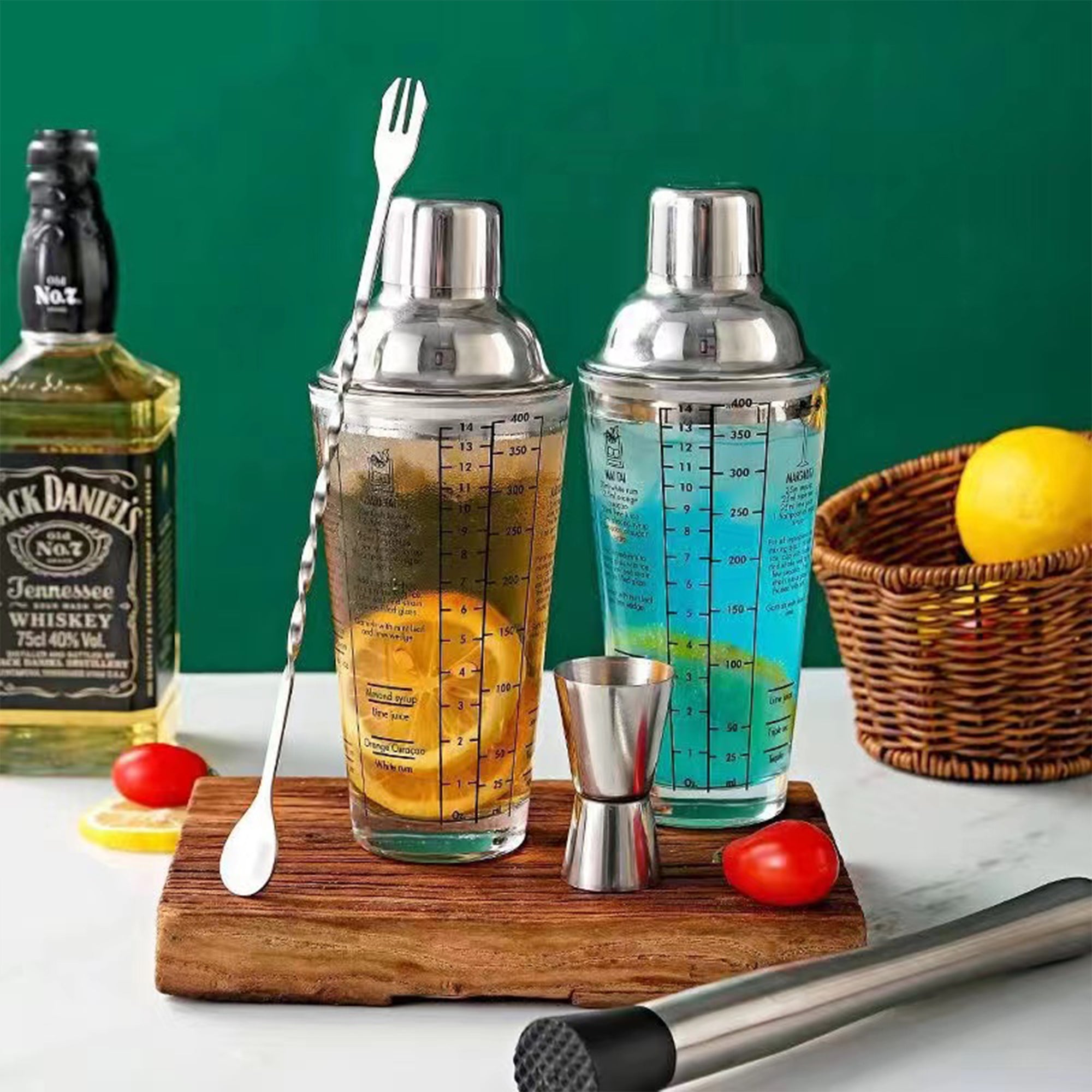Manufacturer 400ml Glass Recipe Cocktail Shaker Bar Tools