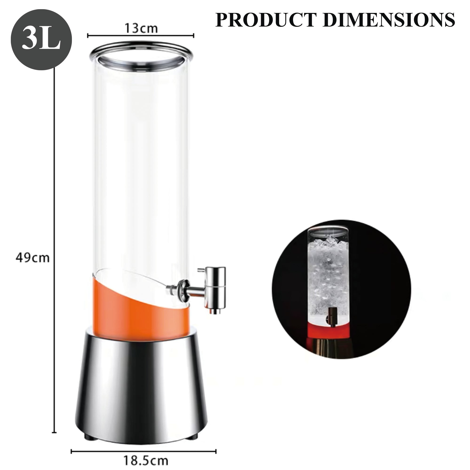 Beer Dispenser with LED Light 3 L, Margarita Mimosa Tower Drink Dispen –  PartyRay
